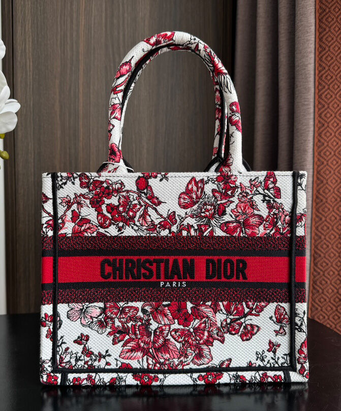 Christian Dior Small Dior Book Tote Red
